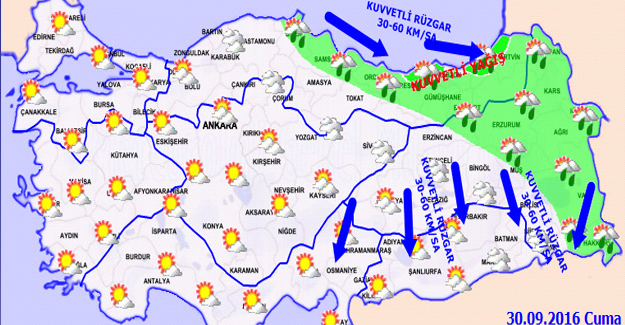 Doğu Karadeniz'de Kuvvetli Yağış Uyarısı