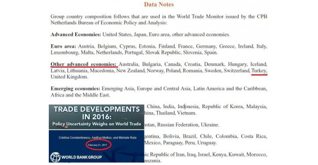 Dünya Bankası Türkiye'yi "İleri Ekonomiler" Kategorisinde Saydı