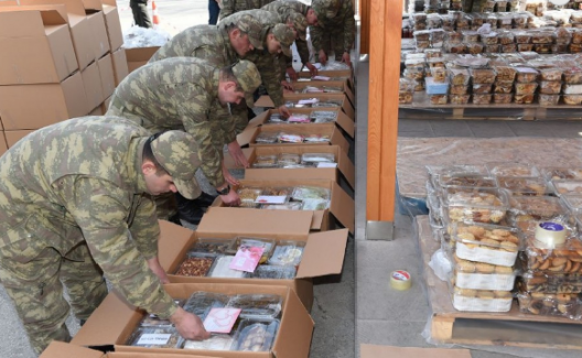 TSK: Askerler İçin Hazırlanan İkram Malzemeleri ve Mektuplar El Bab'a Gönderildi