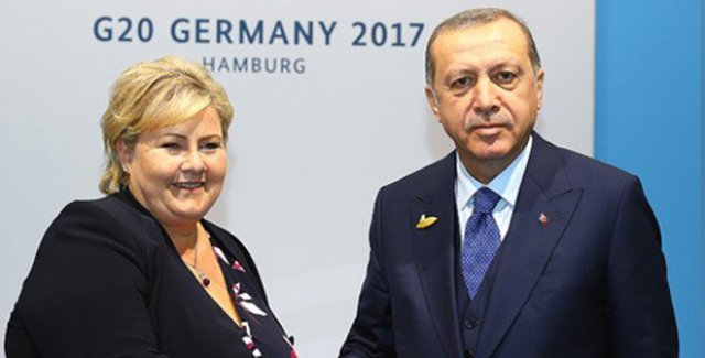 Cumhurbaşkanı Erdoğan, Norveç Başbakanı Solberg'i Kabul Etti