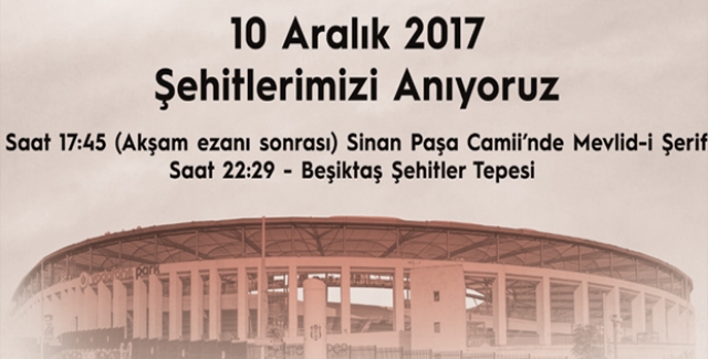 Beşiktaş Şehitlerine Anma Töreni Düzenlenecek
