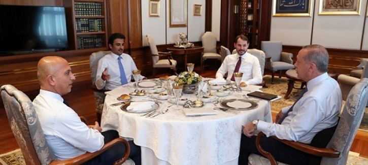 Cumhurbaşkanı Erdoğan Al Sani İle Çalışma Yemeğinde Bir Araya Geldi