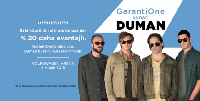 GarantiOne’ın Ana Sponsorluğunda Duman Konserine Avantajlı Ön Bilet Satışları Başladı