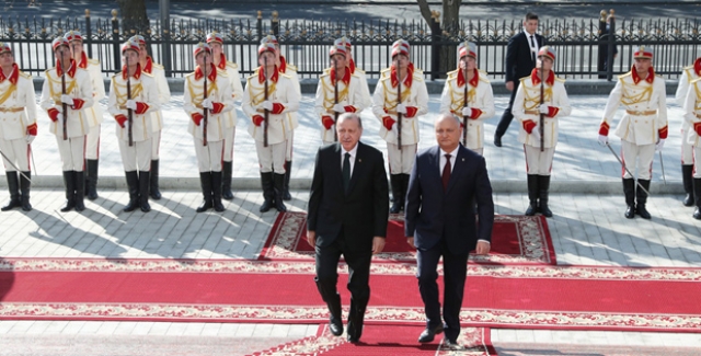 Cumhurbaşkanı Erdoğan, Moldova Cumhurbaşkanlığı Sarayında