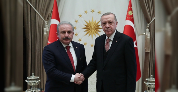 Cumhurbaşkanı Erdoğan, TBMM Başkanı Şentop’u Kabul Etti