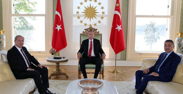 Cumhurbaşkanı Erdoğan, KKTC Başbakanı Tatar’ı Vahdettin Köşkü’nde Kabul Etti