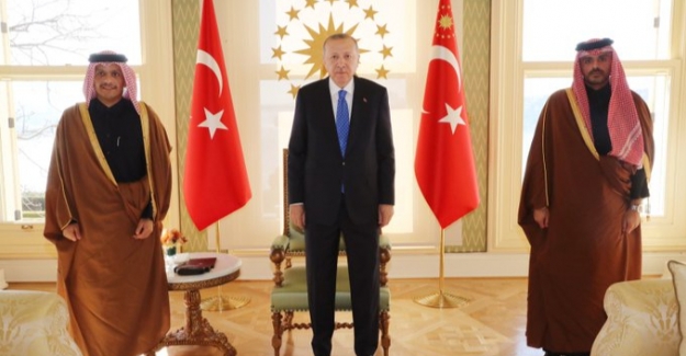 Cumhurbaşkanı Erdoğan, Katar Dışişleri Bakanı Al Sani’yi Vahdettin Köşkü’nde Kabul Etti