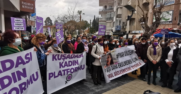 Kuşadalı Kadınlardan ”İstanbul Sözleşmesi'nin Feshedilmesine“ Protesto