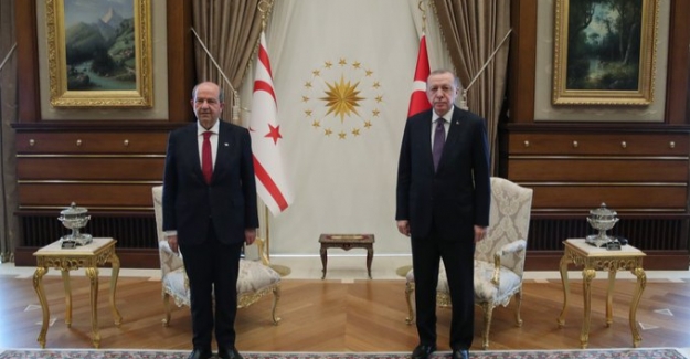 Cumhurbaşkanı Erdoğan, Cumhurbaşkanlığı Külliyesi'nde KKTC Cumhurbaşkanı Tatar İle Görüştü