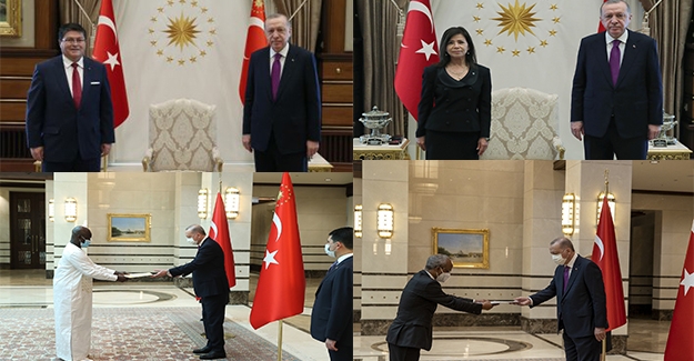 Cumhurbaşkanı Erdoğan, Şili, Gine Bissau, Arjantin ve Etiyopya Büyükelçi'lerinin Güven Mektuplarını Kabul Etti