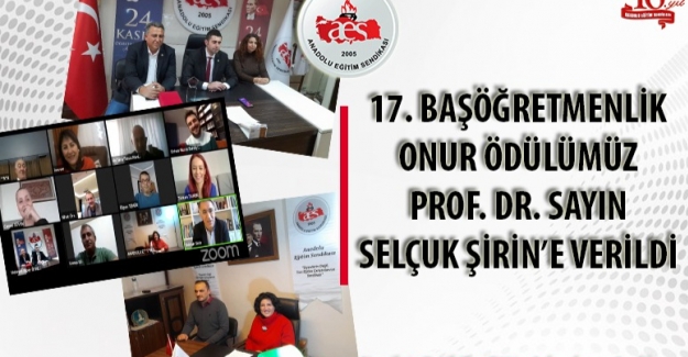 Anadolu Eğitim Sendikasının 17. Başöğretmenlik Onur Ödülü Selçuk Şirin'e Verildi