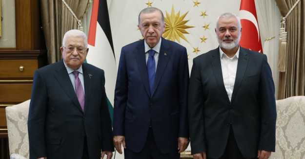 Cumhurbaşkanı Erdoğan, Filistin Devlet Başkanı Abbas ve Hamas Siyasi Büro Başkanı Heniyye ile Görüştü