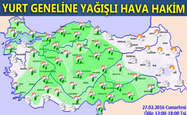 Türkiye Geneli Yağışlı