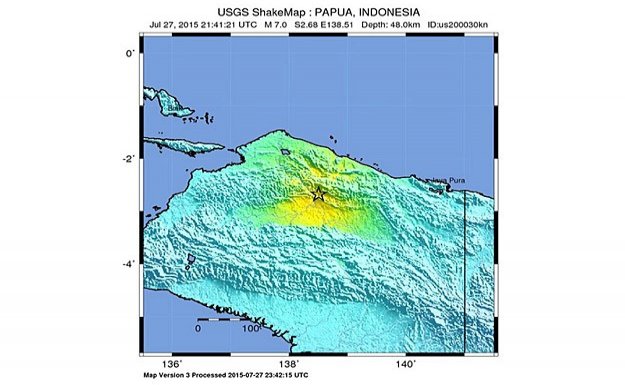 Endonezya'da 7 şiddetinde deprem