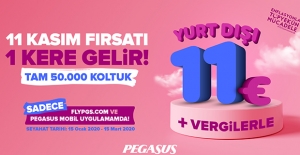Pegasus’tan 11 Euro’ya Yurt Dışı Bileti