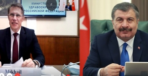 Sağlık Bakanı Dr. Fahrettin Koca, Rus Mevkidaşı Dr. Mikhail Murashko İle Görüştü