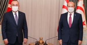 Bakan Çavuşoğlu KKTC Cumhurbaşkanı Ersin Tatar İle Görüştü