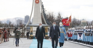 Cumhurbaşkanı Erdoğan, Bosna Hersek Devlet Başkanlığı Konseyi Başkanı Dodik İle Konsey Üyelerini Resmi Törenle Karşıladı