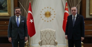 Cumhurbaşkanı Erdoğan, TOBB Başkanı Hisarcıklıoğlu'nu Kabul Etti