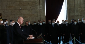 Cumhurbaşkanı Erdoğan Ve Devlet Erkanı Anıtkabir'de