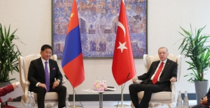 Cumhurbaşkanı Erdoğan, Moğolistan Cumhurbaşkanı Khurelsukh İle Bir Araya Geldi