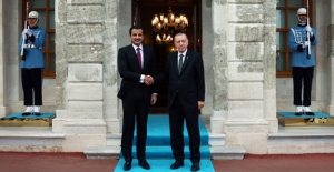 Cumhurbaşkanı Erdoğan, Katar Emiri Şeyh Temim İle Bir Araya Geldi