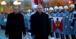 Cumhurbaşkanı Erdoğan, Küba Cumhuriyeti Devlet Başkanı Díaz-Canel'i Resmi Törenle Karşıladı