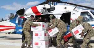 Kızılay ve TSK’dan Köylere Helikopterle Yardım