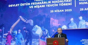 Cumhurbaşkanı Erdoğan, Devlet Üstün Fedakârlık Madalyası ve Nişanı Tevcih Töreni’ne Katıldı