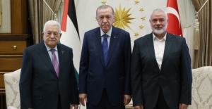 Cumhurbaşkanı Erdoğan, Filistin Devlet Başkanı Abbas ve Hamas Siyasi Büro Başkanı Heniyye ile Görüştü