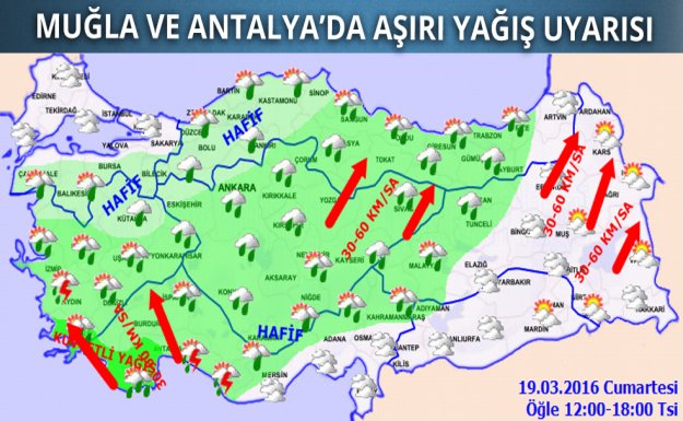 Meteoroloji'den Muğla ve Antalya'ya Uyarı