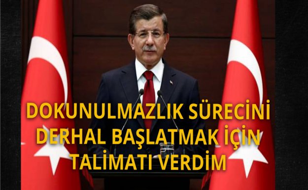 Başbakan Davutoğlu: Dokunulmazlık İçin Talimatı Verdim